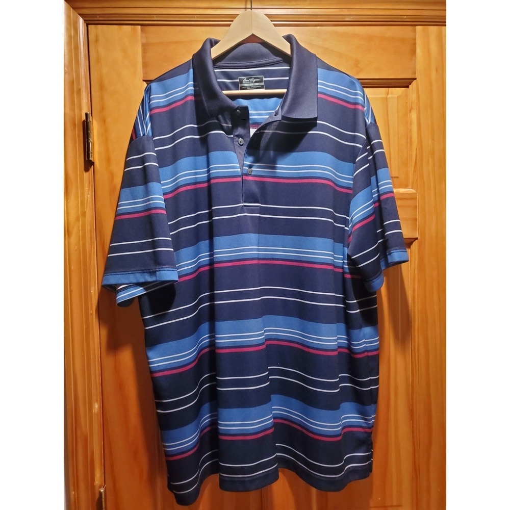 Ben Hogan Performance Striped Short Sleeve‎ Collared Shirt Mens Size 3XL